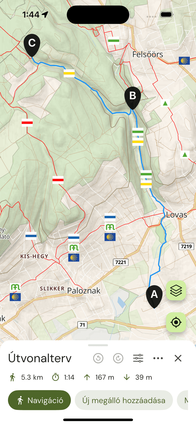 Turistautak app screenshot 2